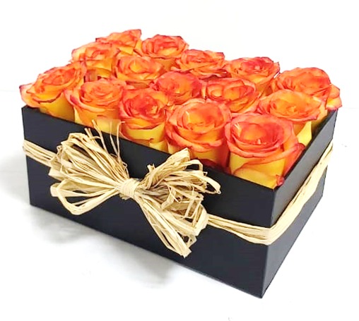 Caja Rectandular 15 Rosas.