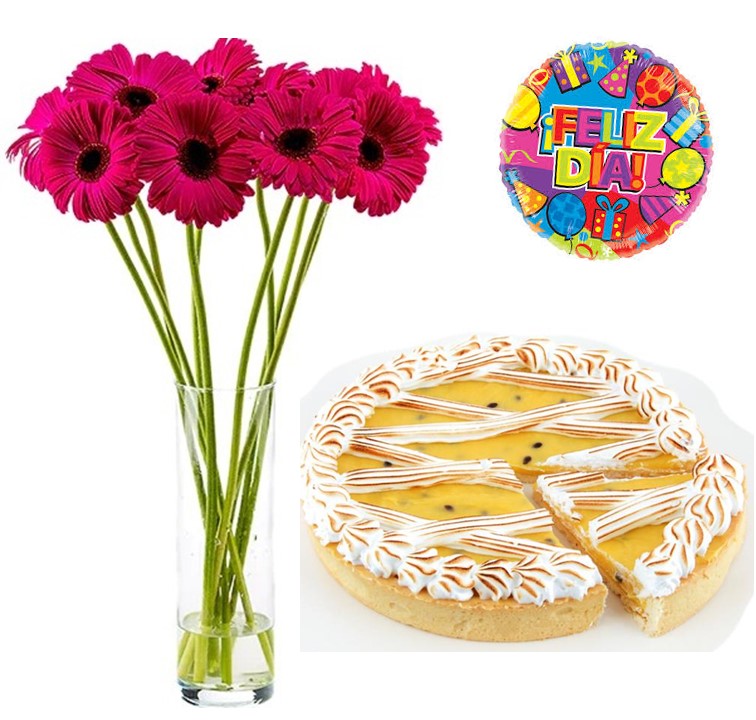 Florero de 10 Gerberas, Tartaleta del D�a y Globito